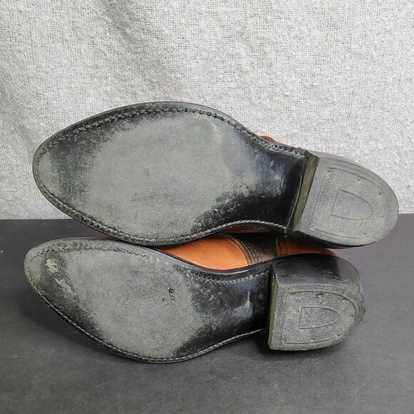 Vintage Abilene Boots Brown Leather Kiltie Packer Embroidered Aztec Size 5.5 - Picture 11 of 14